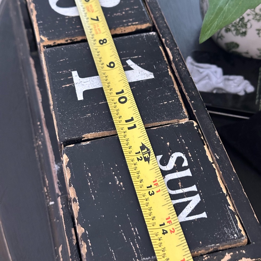 Rustic Black Perpetual Block Calendar with White Lettering - Picture 5 of 7